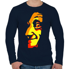 PRINTFASHION Face - Férfi hosszú ujjú póló - Sötétkék férfi póló