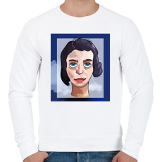 PRINTFASHION Face in Blue - Férfi pulóver - Fehér