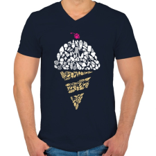 PRINTFASHION Fagyi - Férfi V-nyakú póló - Sötétkék férfi póló