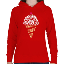 PRINTFASHION Fagyi - Női kapucnis pulóver - Piros női pulóver, kardigán