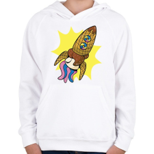 PRINTFASHION Fagyi rakéta - Gyerek kapucnis pulóver - Fehér gyerek pulóver, kardigán