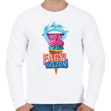 PRINTFASHION Fagyi szezon! - Férfi pulóver - Fehér