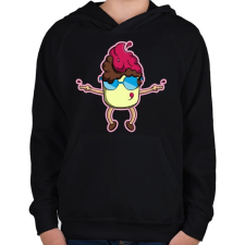 PRINTFASHION fagylalt - Gyerek kapucnis pulóver - Fekete gyerek pulóver, kardigán
