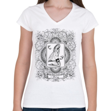 PRINTFASHION Fairy - Női V-nyakú póló - Fehér