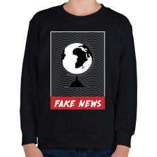 PRINTFASHION Fake News - Gyerek pulóver - Fekete