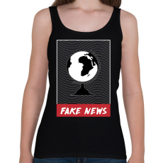 PRINTFASHION Fake News - Női atléta - Fekete