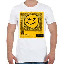 PRINTFASHION Fake Smile - Férfi póló - Fehér férfi póló
