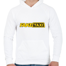 PRINTFASHION Fake Taxi - Férfi kapucnis pulóver - Fehér férfi pulóver, kardigán