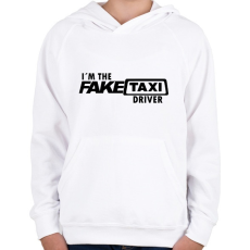 PRINTFASHION Faketaxi Driver - Gyerek kapucnis pulóver - Fehér