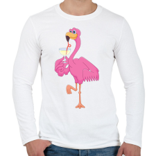 PRINTFASHION falamingo - Férfi hosszú ujjú póló - Fehér férfi póló