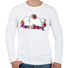 PRINTFASHION Falánk egyszarvú - Férfi hosszú ujjú póló - Fehér férfi póló