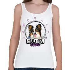 PRINTFASHION Falatnyi öröm - Papillon - Női atléta - Fehér női trikó