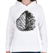 PRINTFASHION Falevél - Női kapucnis pulóver - Fehér női pulóver, kardigán