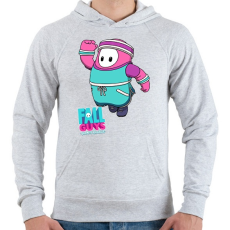 PRINTFASHION Fall Guys - Aerobic - Férfi kapucnis pulóver - Sport szürke