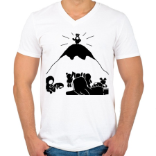 PRINTFASHION Fall Guys: Az utolsó ember - Férfi V-nyakú póló - Fehér férfi póló