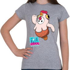 PRINTFASHION Fall Guys - Chicken - Női póló - Sport szürke