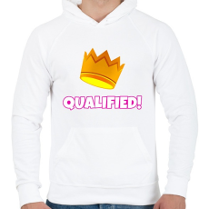 PRINTFASHION Fall Guys: Qualified - Férfi kapucnis pulóver - Fehér