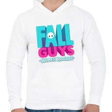 PRINTFASHION Fall Guys Ultimate Knockout - Férfi kapucnis pulóver - Fehér