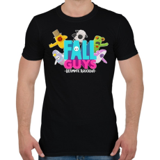 PRINTFASHION Fall Guys Ultimate Knockout - Férfi póló - Fekete