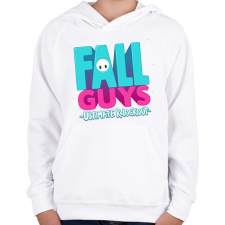 PRINTFASHION Fall Guys Ultimate Knockout - Gyerek kapucnis pulóver - Fehér gyerek pulóver, kardigán