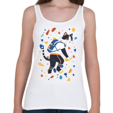 PRINTFASHION Falmászó macska - Női atléta - Fehér