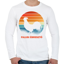PRINTFASHION Falusi ébresztő - Férfi hosszú ujjú póló - Fehér férfi póló