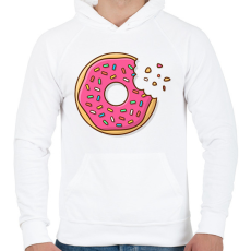 PRINTFASHION Fánk - Férfi kapucnis pulóver - Fehér