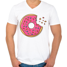 PRINTFASHION Fánk - Férfi V-nyakú póló - Fehér férfi póló