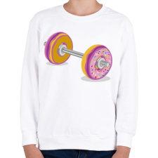 PRINTFASHION Fánk súlyzó - Gyerek pulóver - Fehér gyerek pulóver, kardigán
