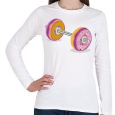 PRINTFASHION Fánk súlyzó - Női hosszú ujjú póló - Fehér női póló