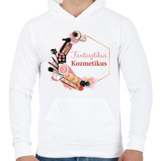 PRINTFASHION Fantasztikus Kozmetikus - Férfi kapucnis pulóver - Fehér