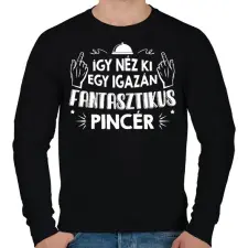 PRINTFASHION Fantasztikus pincér - Férfi pulóver - Fekete férfi pulóver, kardigán