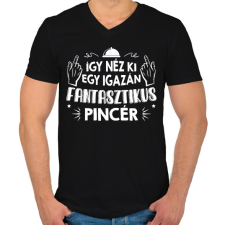 PRINTFASHION Fantasztikus pincér - Férfi V-nyakú póló - Fekete férfi póló