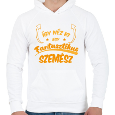 PRINTFASHION Fantasztikus szemész - Férfi kapucnis pulóver - Fehér férfi pulóver, kardigán
