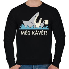 PRINTFASHION Fáradt cápa - Még kávét - Férfi pulóver - Fekete férfi pulóver, kardigán