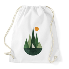 PRINTFASHION Farkas és a hegyek 4 - Sportzsák, Tornazsák - Fehér tornazsák