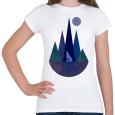 PRINTFASHION Farkas és hegyek 1 - Női póló - Fehér