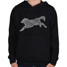 PRINTFASHION Farkas - fehér - Gyerek kapucnis pulóver - Fekete
