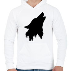 PRINTFASHION Farkas fej  - Férfi kapucnis pulóver - Fehér