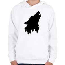 PRINTFASHION Farkas fej  - Gyerek kapucnis pulóver - Fehér