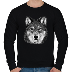 PRINTFASHION Farkas (fekete-fehér újság) - Férfi pulóver - Fekete
