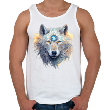 PRINTFASHION farkas - Férfi atléta - Fehér atléta, trikó