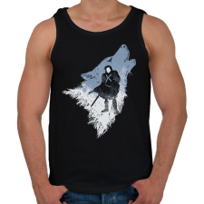 PRINTFASHION Farkas - Férfi atléta - Fekete atléta, trikó