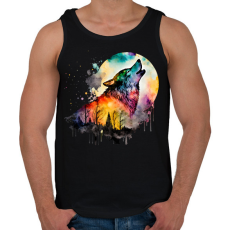 PRINTFASHION Farkas  - Férfi atléta - Fekete