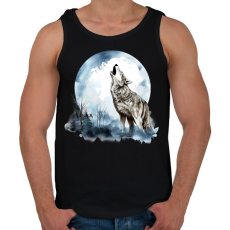 PRINTFASHION Farkas  - Férfi atléta - Fekete