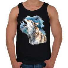 PRINTFASHION Farkas  - Férfi atléta - Fekete