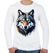 PRINTFASHION Farkas  - Férfi hosszú ujjú póló - Fehér férfi póló