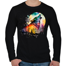 PRINTFASHION Farkas  - Férfi hosszú ujjú póló - Fekete