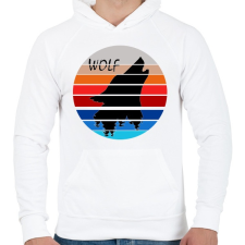 PRINTFASHION Farkas - Férfi kapucnis pulóver - Fehér férfi pulóver, kardigán