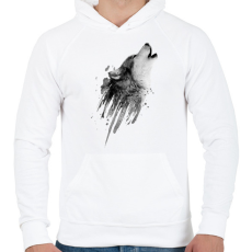 PRINTFASHION Farkas - Férfi kapucnis pulóver - Fehér